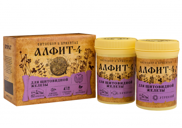 Анализ продукта Фитосбор в брикетах Алфит-4 для профилактики заболеваний щитовидной железы, 120г