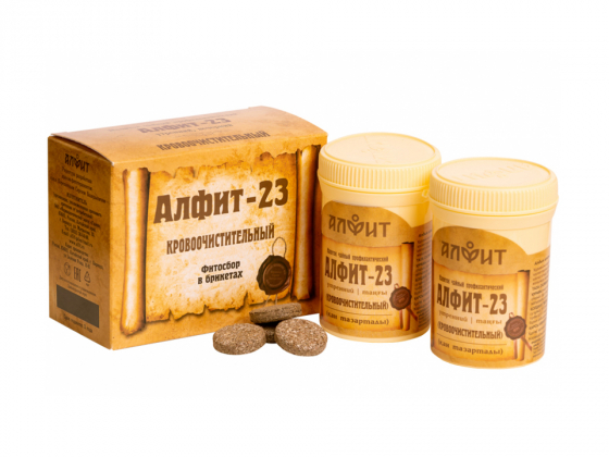 Анализ продукта Фитосбор в брикетах Алфит-23 кровоочистительный (дезинтоксикационный), 120г