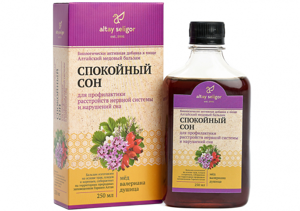 Анализ продукта Алтайский медовый бальзам «Спокойный сон» 250 мл, Алтай-Селигор
