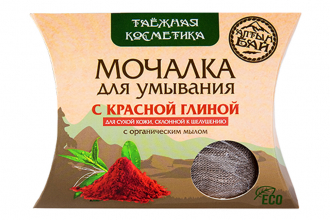 Мочалка для умывания «С красной глиной», 60 г ТМ Алтын Бай