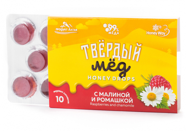 Анализ продукта Карамель медовая «Твердый мед» с малиной и ромашкой, HoneyWay
