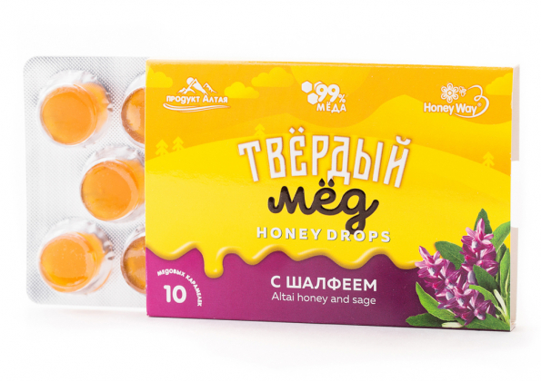 Анализ продукта Карамель медовая «Твердый мед» с шалфеем, HoneyWay