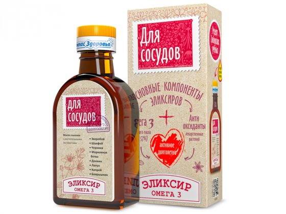 Анализ продукта Эликсир для сосудов, 200 мл ТМ Компас Здоровья