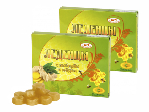 Леденцы с имбирем и медом без сахара, 10 шт. ТМ Родники Сибири