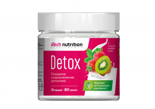 Дренажный напиток Detox 80 г, клубника-киви ТМ aTech
