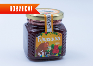 Брусника протертая с сахаром, 300г.