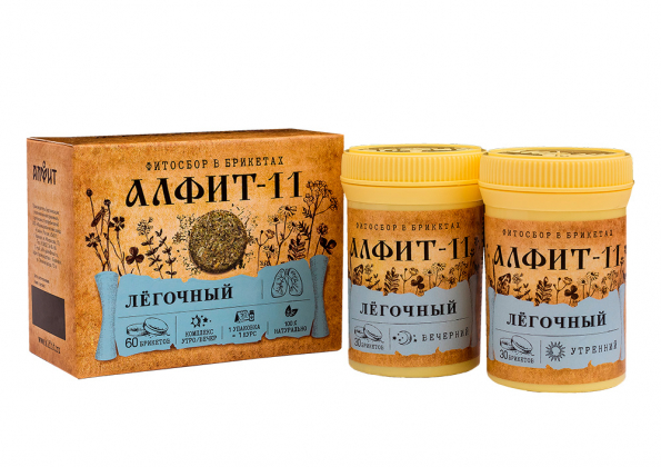 Анализ продукта Фитосбор в брикетах Алфит-11 для легких, 120г