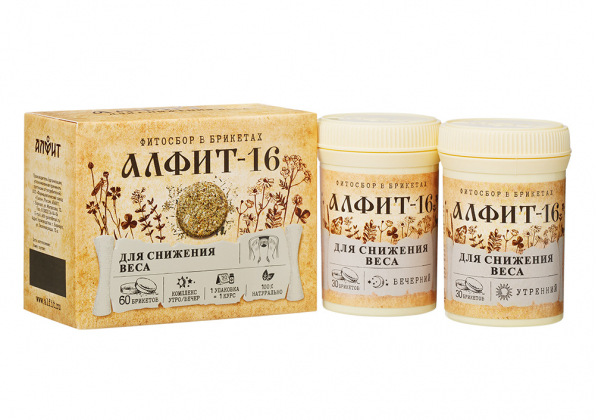Анализ продукта Фитосбор в брикетах Алфит-16 для снижения веса, 120г