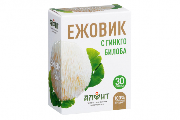 Анализ продукта Ежовик с гинкго билоба 30 капсул по 500 мг, Алфит