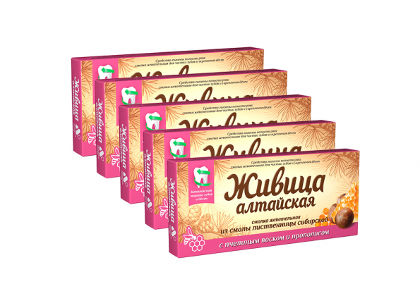 Анализ продукта Живица Алтайская с пчелиным воском и прополисом, набор из 5 шт.