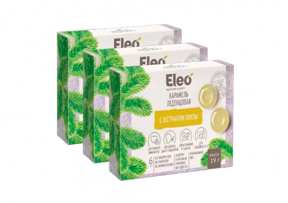 Анализ продукта Карамель леденцовая с экстрактом пихты, Eleo набор из 3 штук