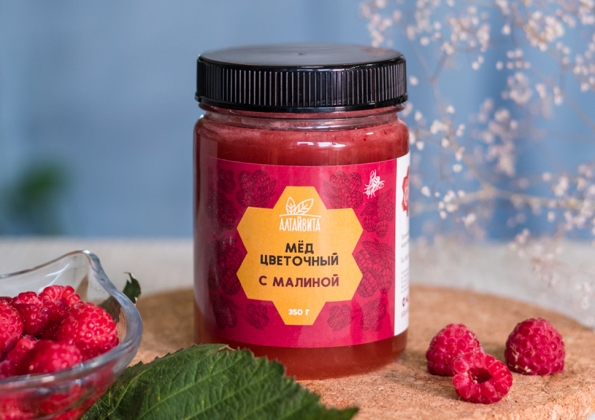 Анализ продукта Цветочный мед с малиной, 350 г
